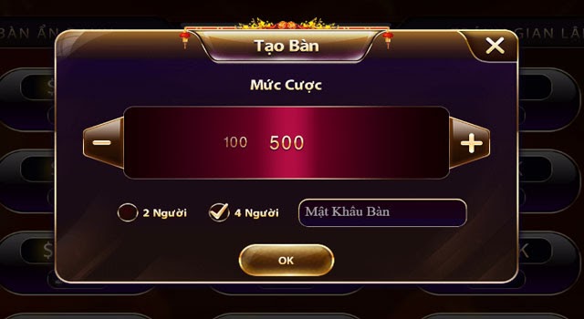 Chọn mức cước theo khả năng tại tiến lên zowin